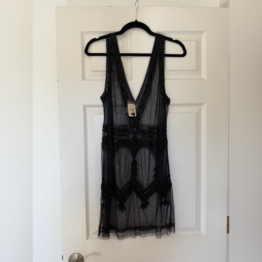 New Free People transparent Black Sleeveless Dress - Picture 8 of 13